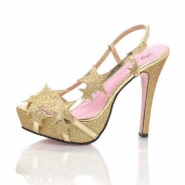 Sexy  Gouden glitter hak sterretjes schoenen