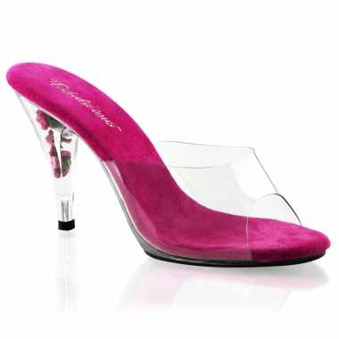 Sexy  Roze instap pumps Belle bloemetjes hak schoenen