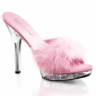 Sexy  Roze stilettos veertjes schoenen