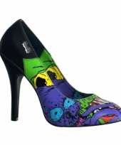 Sexy halloween zombie pumps blauwe print schoenen