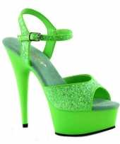 Sexy neon groene glitter sandalen caydence schoenen