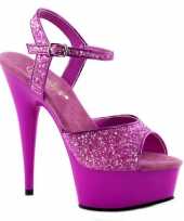 Sexy neon paarse glitter sandalen caydence schoenen