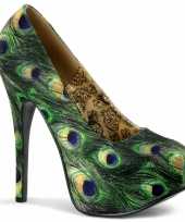 Sexy pauwen print plateau pumps schoenen